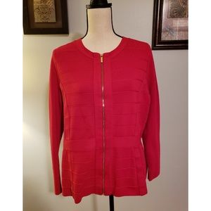 Lane Bryant 18-20 Stretchy Red Zip Jacket